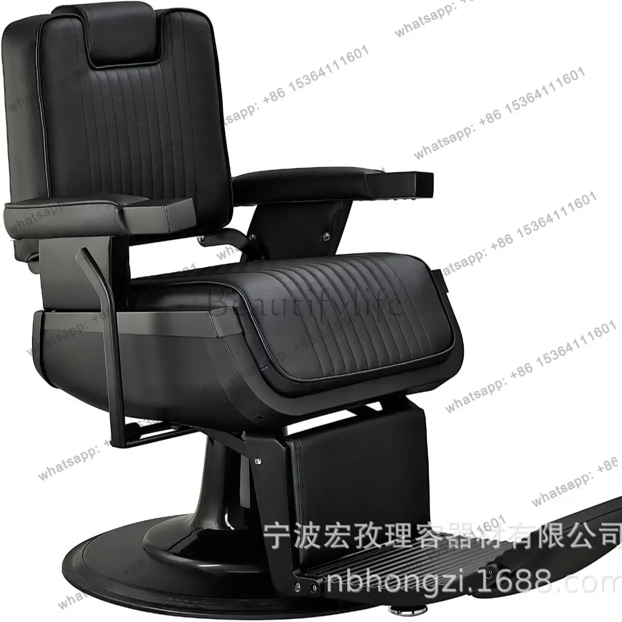LX Hair Chair Black Chassis Barber Shop Hair Salon Hair Cutting Chair Can be reclined and rotatedSSS