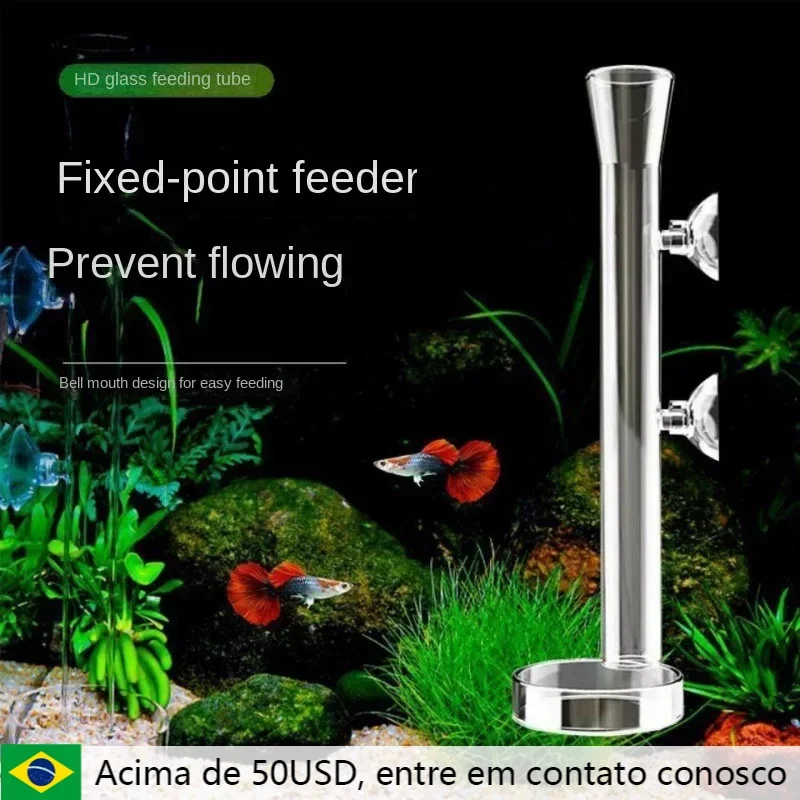 Acrylic feeder fish food tank aquarium accessories underwater submersible Multi height deep barrel pipe in water feed fish bowl