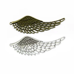 2 pcs 4.3 inches 108mm  extra long  Tibetan Silver bronze angel wing Hollow  DIY dangle necklace bookmarks Pendant