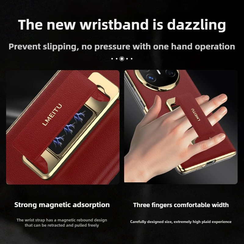 Luxurious Technology Leather for Huawei Mate X6 Case New magnetic wristband bracket anti-fall for Mate X6 diancang version Case