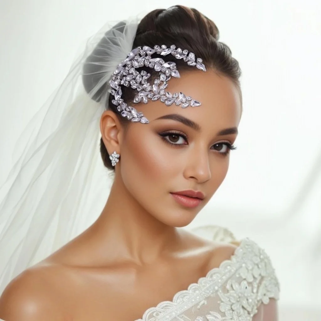 Tocado de Peine de diamantes de imitación para mujer, joyería para la cabeza de boda, accesorio para el cabello de novia, tocado de cristal elegante, HP489