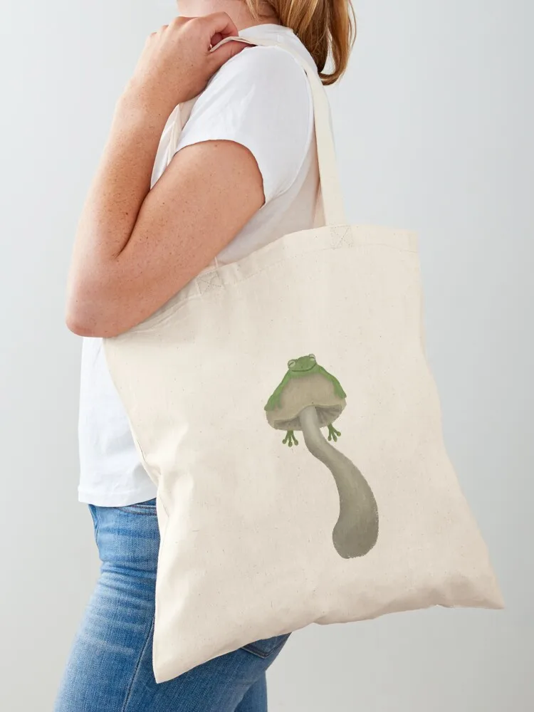 

frog on a mush (transparent) Tote Bag eco bag folding bags woman 2025 Women's shopper bag hand