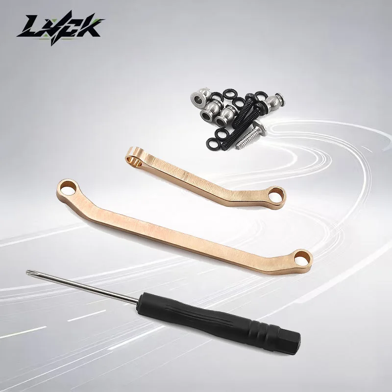 Solid Brass Steering Link Set, Precision Machined, 1/30 For Axial SCX30 Ford Bronco, Wrangler, K10 RC Rock Crawler