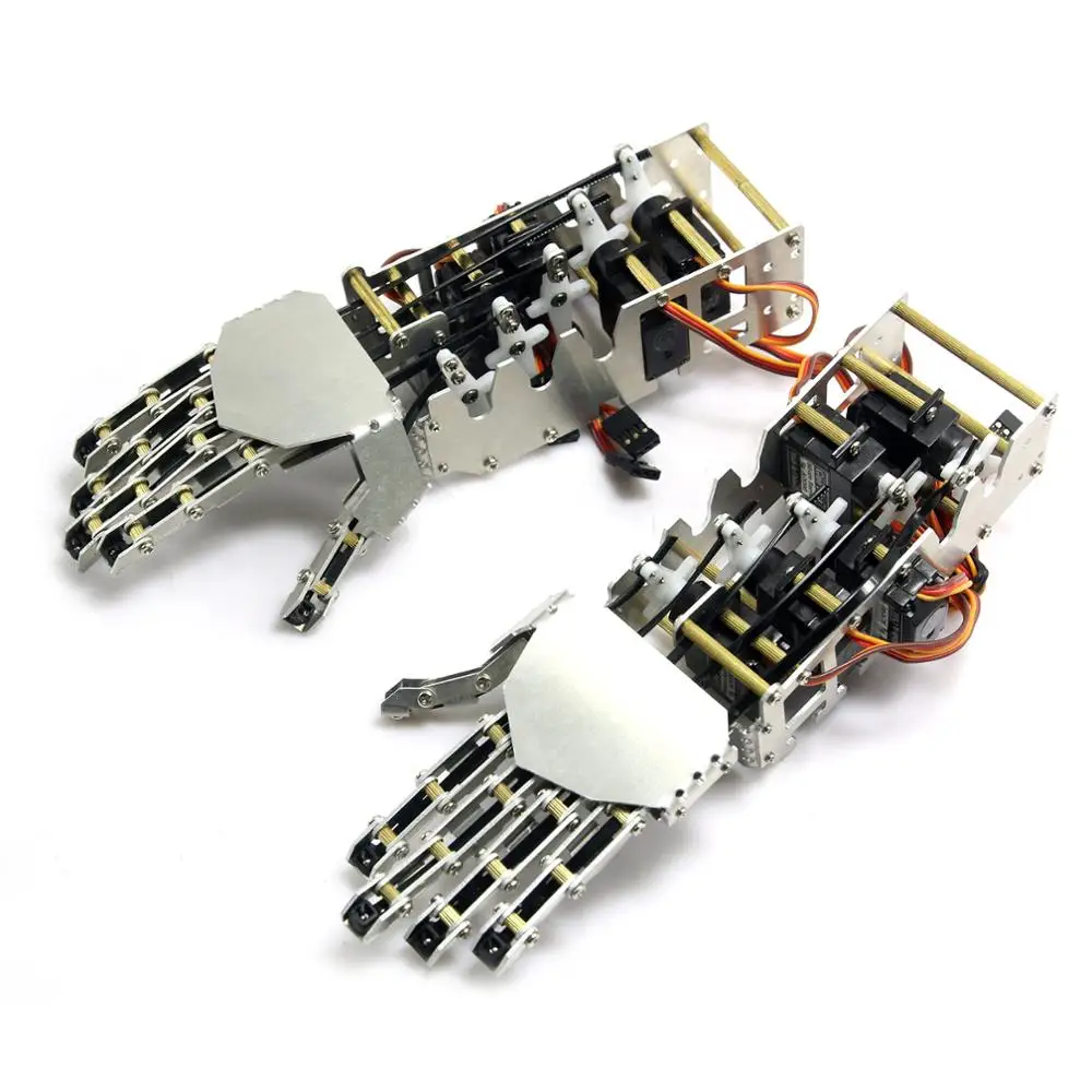 5DOF Humanoid Five Fingers Metal Manipulator Arm Left Hand+Right Hand with A0090 Servos for Robot DIY