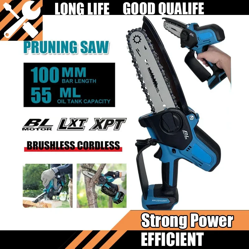

Electric Chain Saw Pruning Saw Brushless Cordless Power Tools for 18v Battery Fit Makita Mini Electric Saw Garden Power Tools