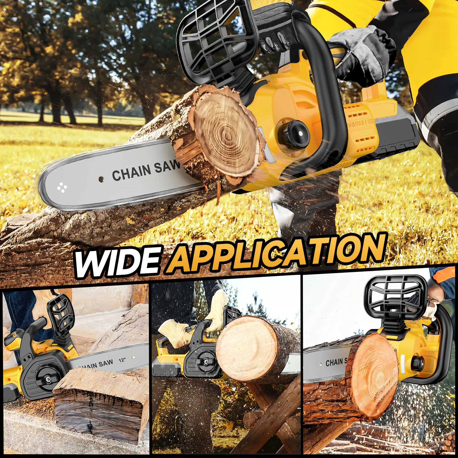 

Электрическая цепная пила с масленкой, 12-дюймовая бесщеточная аккумуляторная ручная бензопила, обрезная пила, электроинструменты для Dewalt 20 В