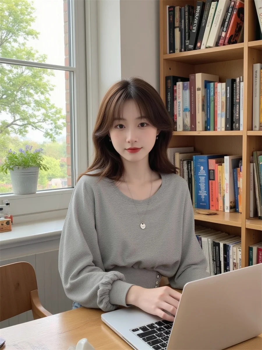 

Женские серые толстовки, популярная в Корейском стиле, одежда с длинными рукавами и карманами спереди, функциональные, практичные, повседневные, повседневные, уличные