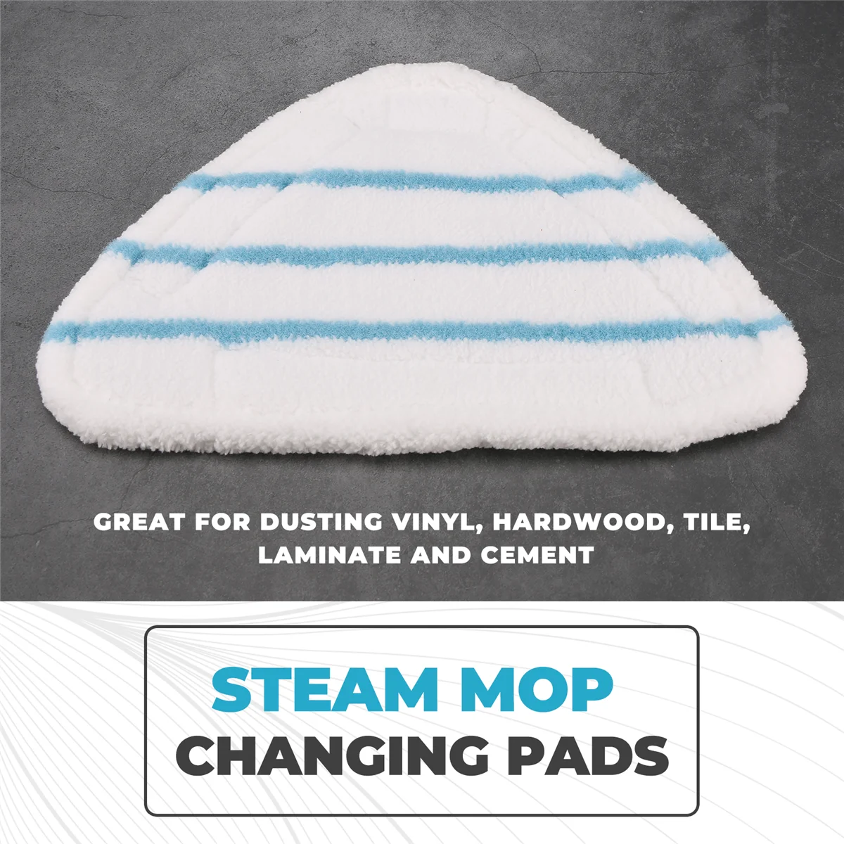 High-end 3Pcs Steam Mop Replacement Pads Triangle Washable Cloth Cleaning Floor Microfiber Mop Head Pad Steam Mop Fittings