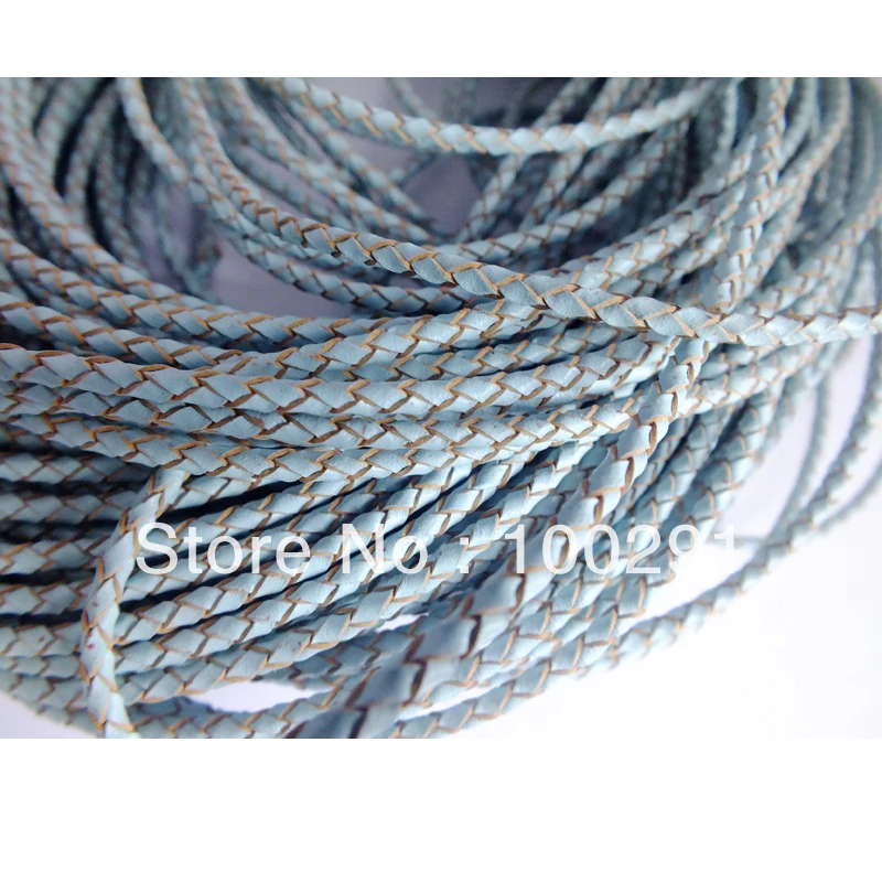 

Braided Leather cord Jewelry cord ,blue (3mm /100meter ) fitting jewelry necklace bracelet findings