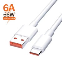 1-5pcs 6A 66W USB Type C Super Fast Cable for Huawei Mate 60 Xiaomi 12 Pro OPPO R17 USB C Charger Data Cable