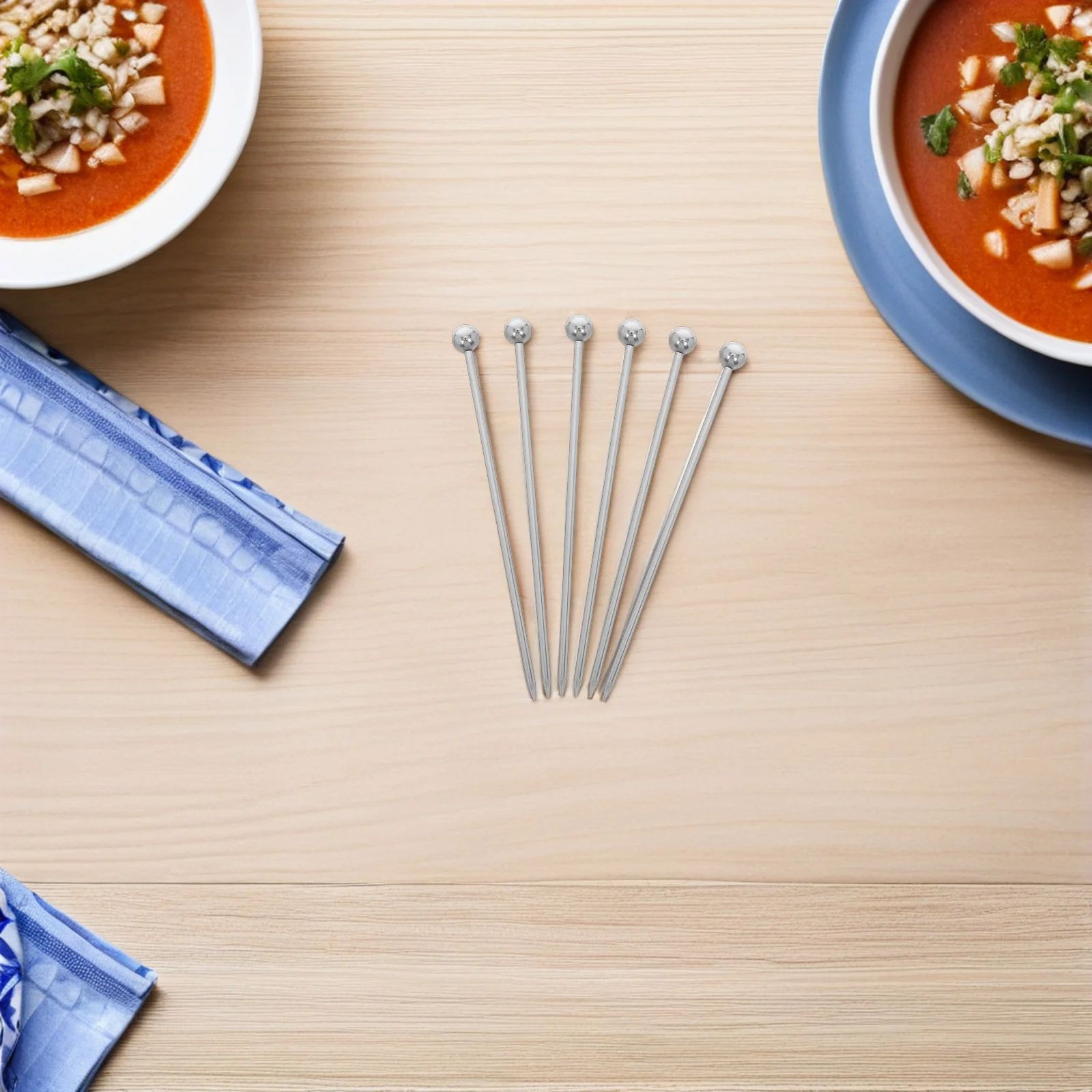 

20Pcs Stainless Steel Cocktail Picks Heavy Duty Metal Drink Garnish Skewers Reusable Bar Picks for Parties Snacks