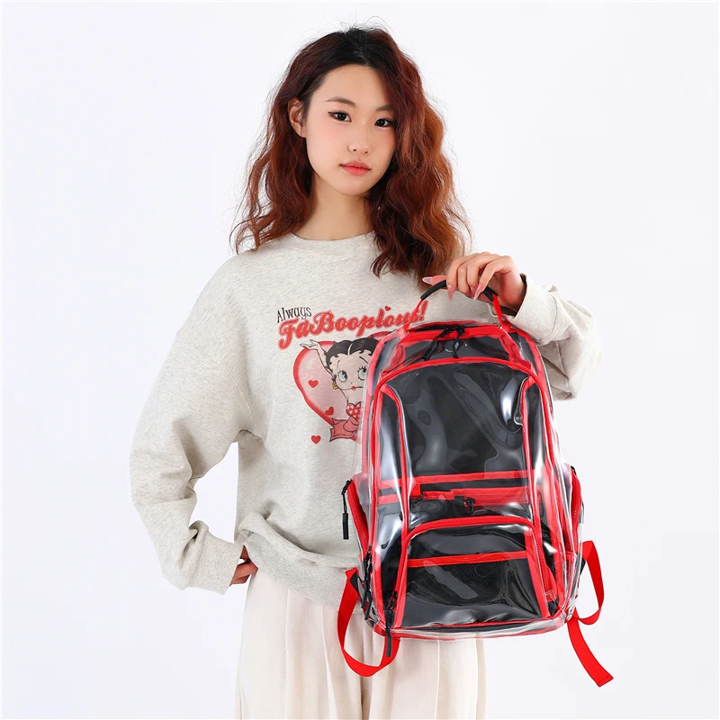 Transparent PVC Sweet Fashionable Backpack 2026 New Unisex Youth School Bags Lightweight and Versatile High-quality Backpack