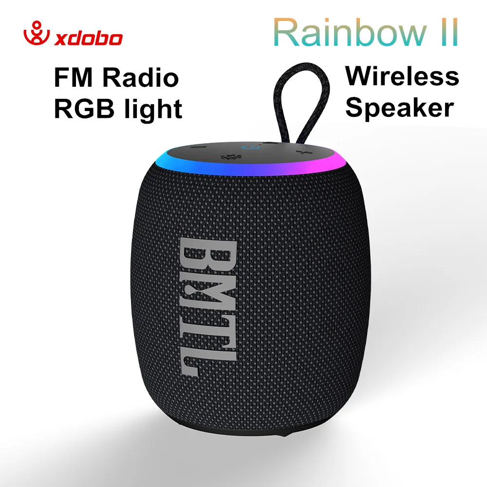 XDOBO RainbowII Bluetooth Speaker Wireless Portable 15W Bass 1800mAh FM Radio BT TF Play For Outdoord Riding Running Bicycle