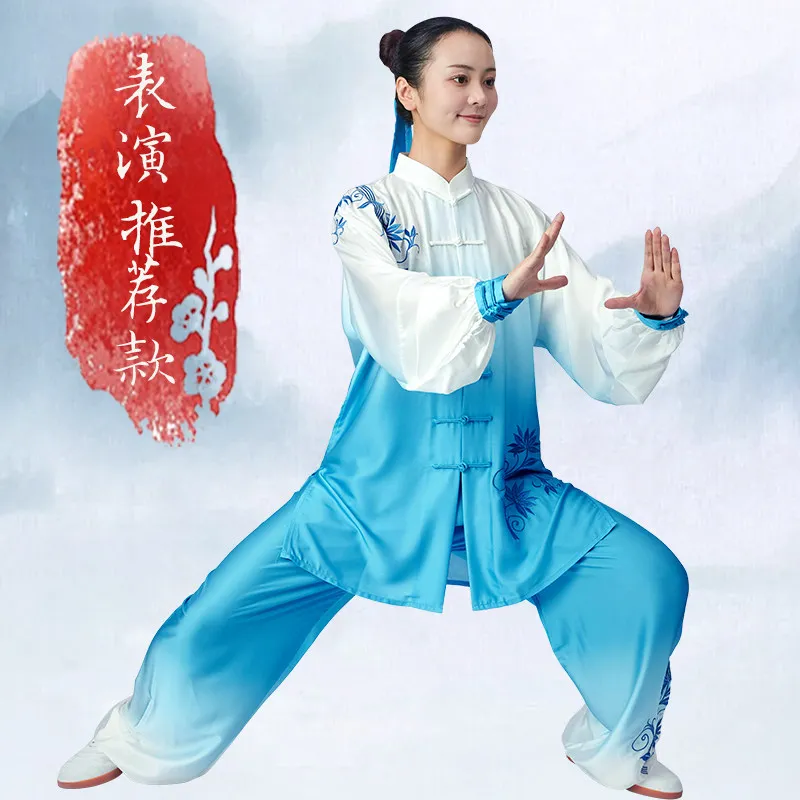 Tai Ji Suit Women 2025 New High-End Gradual Layer Color Performance Competition Tai Eight Sections Brocade Exercise Clothing Men