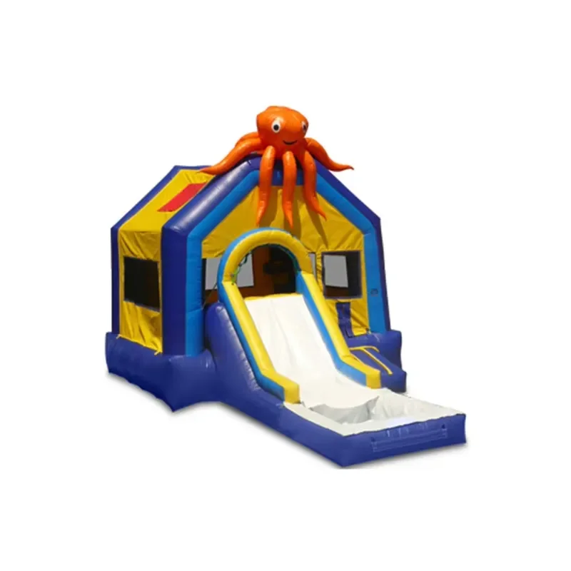 2022 Octopus Inflatable Bouncy Castle with Slide Commercial Inflatable Water Slide Jump Castle for Sale Jumpfun China