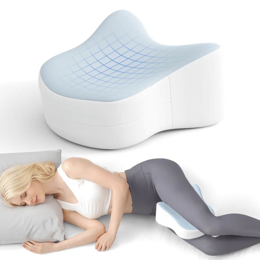 1pc Ergonomic Memory Foam Leg Pillow, Contoured To Leg Curve, Side Sleeping Leg Support Pillow, Removable Washable Pillowcase, H
