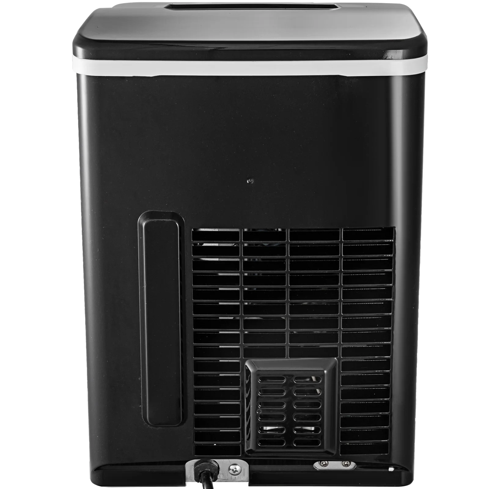 Black Portable Ice Maker With LCD Screen Countertop Tube Ice Machine With Ice Scoop Two Cube Sizes Selectable