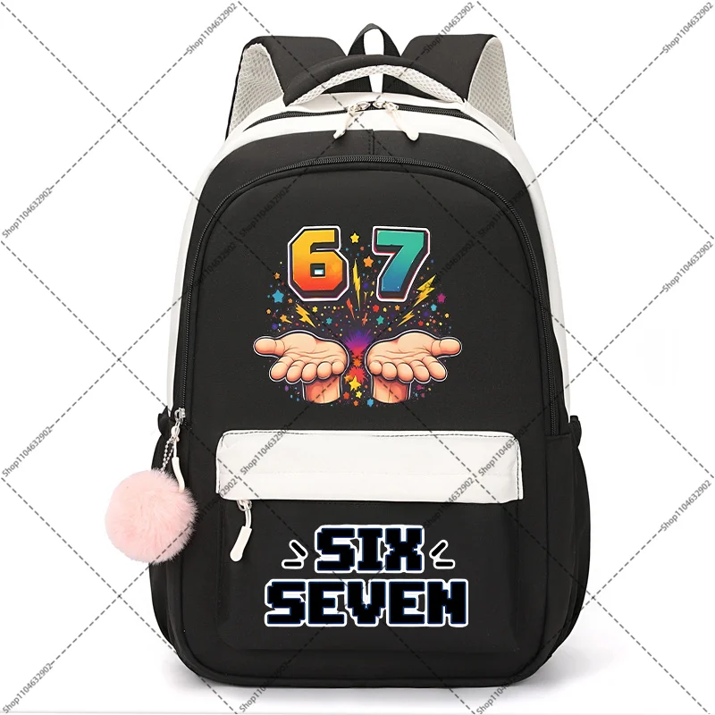 Mochila escolar Ruba A Brainrot, mochilas de moda para niños y niñas, mochila estampada con patrón de dibujos animados divertido 67 Six Seven, regalos para el regreso a la escuela