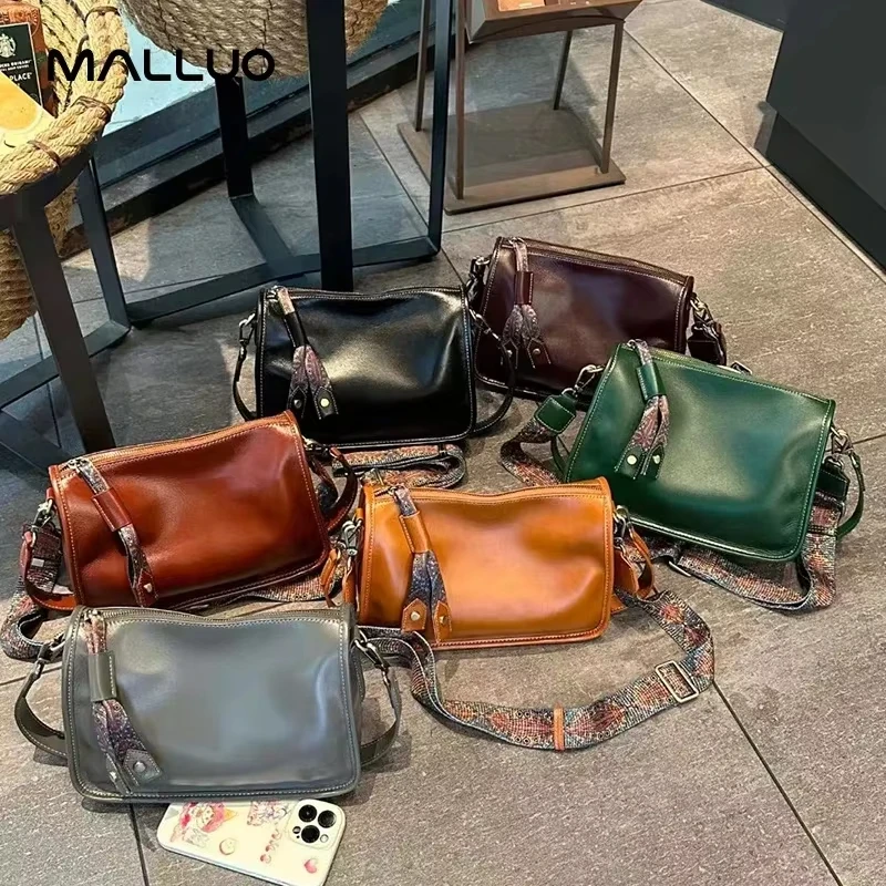 

Women's Natural Cow Genuine Leather Shoulder Bag Ladies Retro Soft Cowhide Handbag Ladies Fashion Crossbody Bags Female Handbag