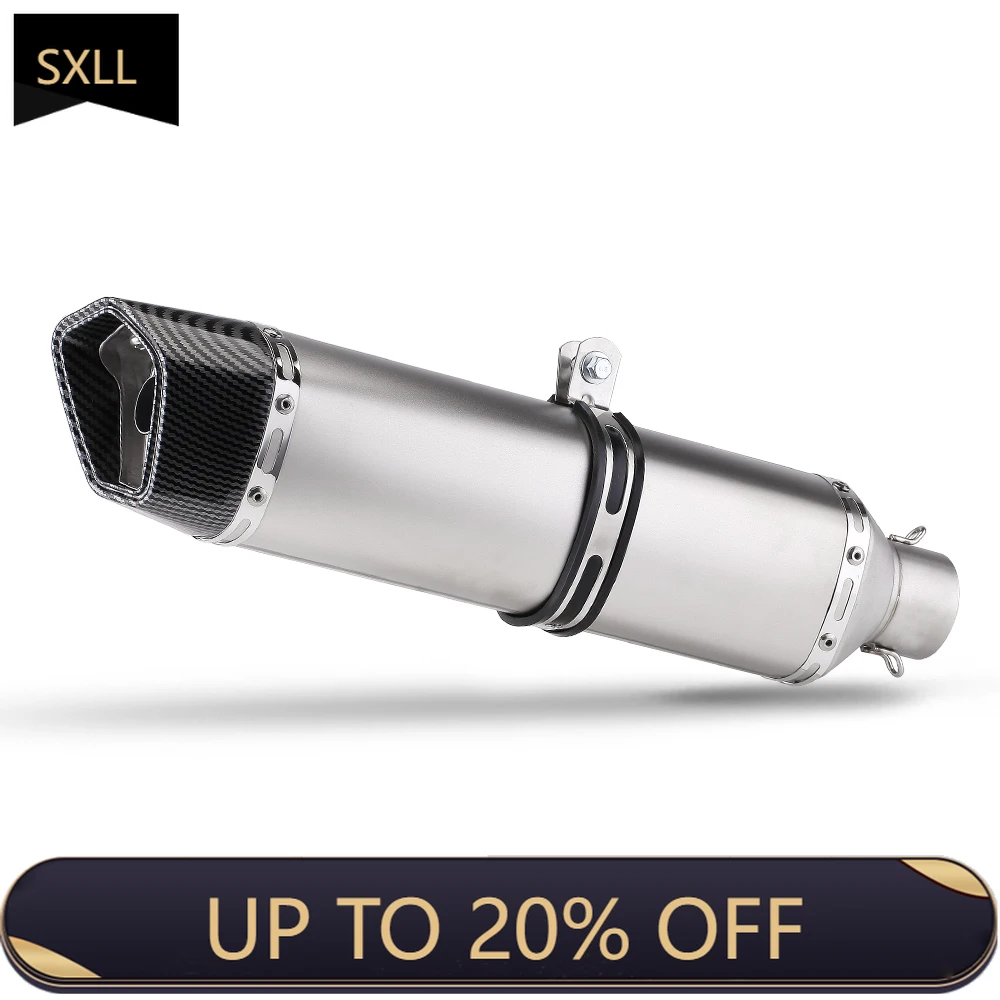 

SXLL Universal Motorcycle Exhaust Silenciador 470mm Small Silenciador with DB Killer for Z1000 GSXR150 Pcx NMAX FZ6