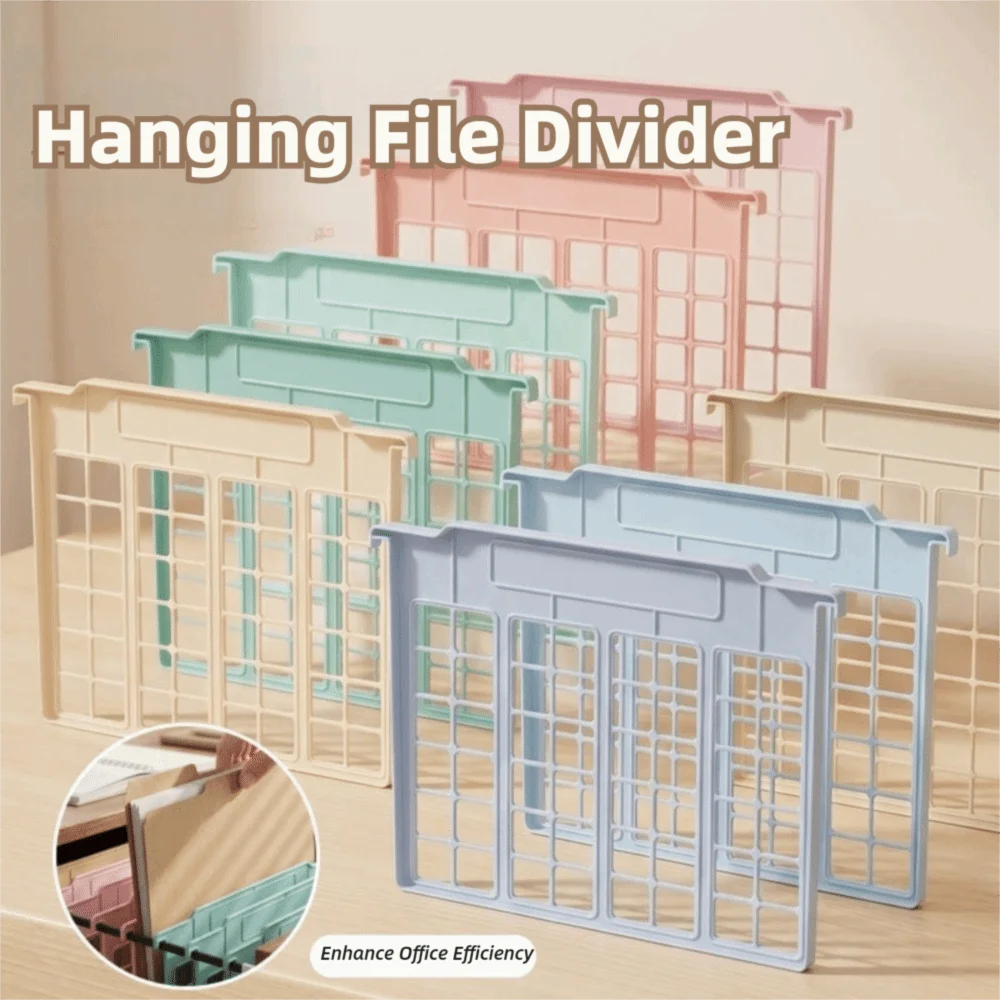 8pcs High Quality Plastic Hanging File Divider A4 Multicolor Hanging Folder Separator File Rack Partition School Office
