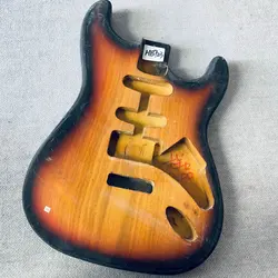 HB723 Sunburst Color ST Guitar Body in Solid Wood Custom Pickup&Tremolo Right Hand for DIY Replace with Damages