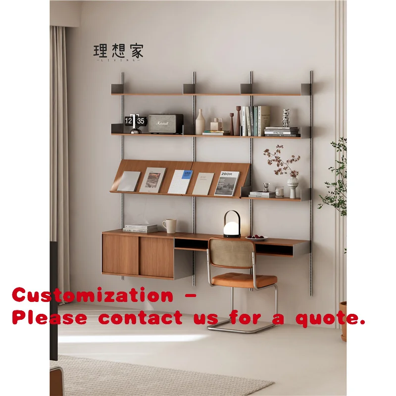 

Customize.Home Wall System Storage Rack Living Room Solid Wood Wall-Mounted Organizer Small Apartment Vintage Multi-Layer Displa