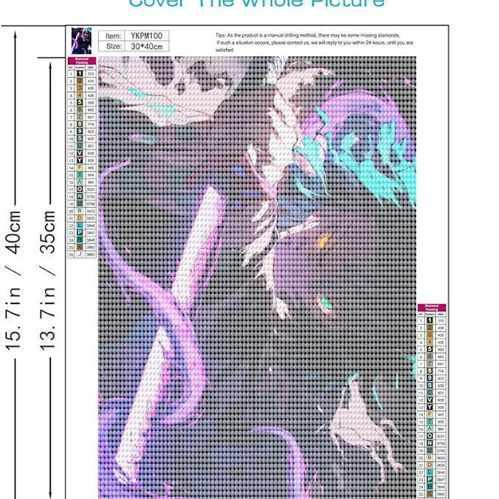 5d pintura diamante anime personagem com olhos brilhantes e energia de cabelo giratório, 40x50cm diy kit de ponto cruz completo com ferramentas