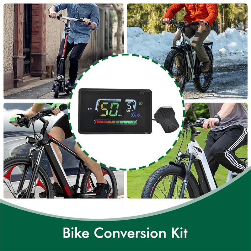 RISE-H6C-2 e-bike velocímetro bluetooth display lcd scooter elétrico painel medidor uart formountain bicicleta elétrica sm5pin
