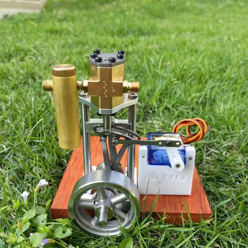 V1313 Mini Vertical Single Cylinder Steam Engine Model DIY Assembly Engine Model Kit Reversible Ship Model