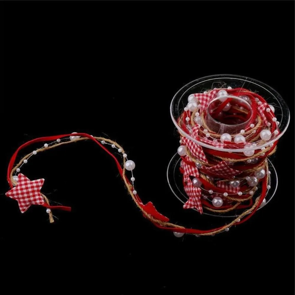 New 5m Christmas Ribbon Bead Chain DIY Gift Box Packaging Star Gift Box Accessory