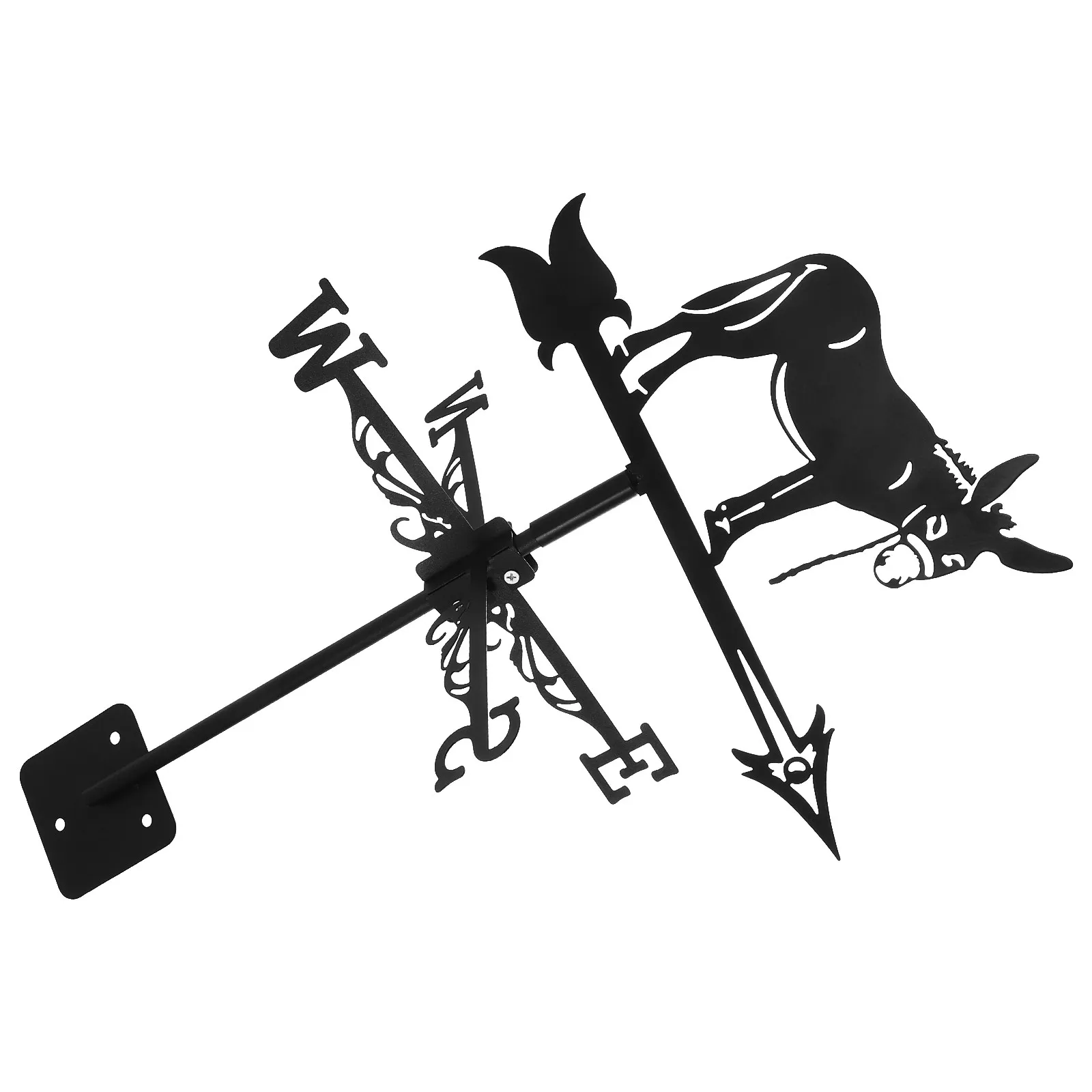 Donkey Metal Weathervane Roof Wind Direction Indicator for Garden Yard Patio Outdoor Decoration