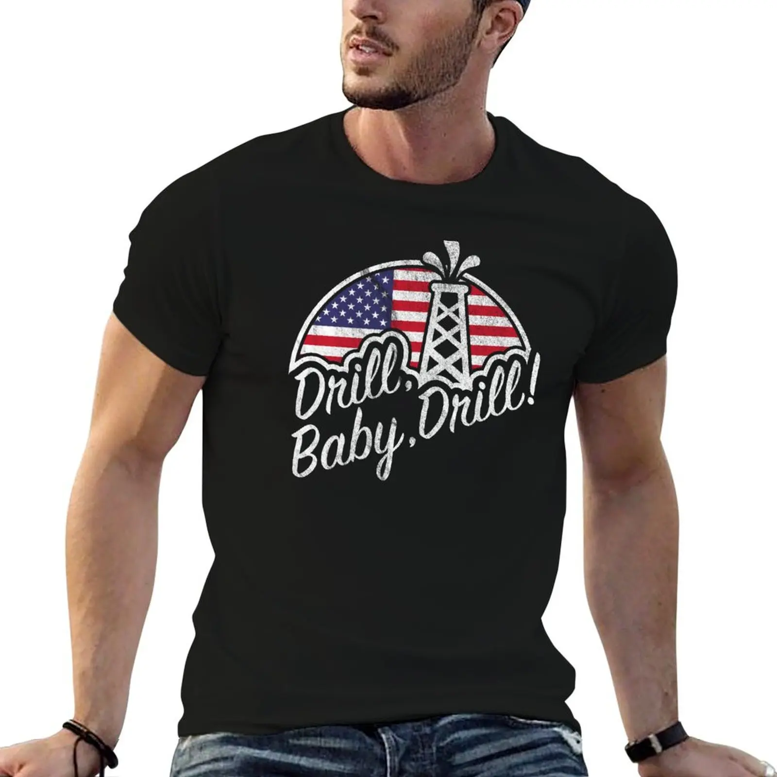 Drill Baby Drill T-Shirt Classic Print Short Sleeve Shirt