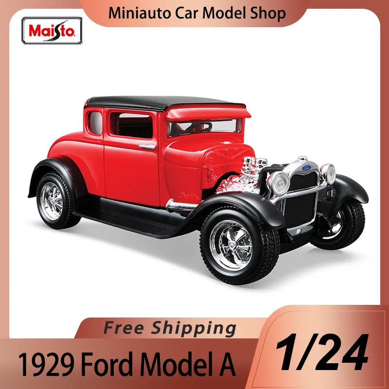 

In Stock Maisto 1:24 1929 Ford Model A Alloy Miniature Diecast Model 1929 Ford Vintage Car Toys Car Model Kids Christmas Gift