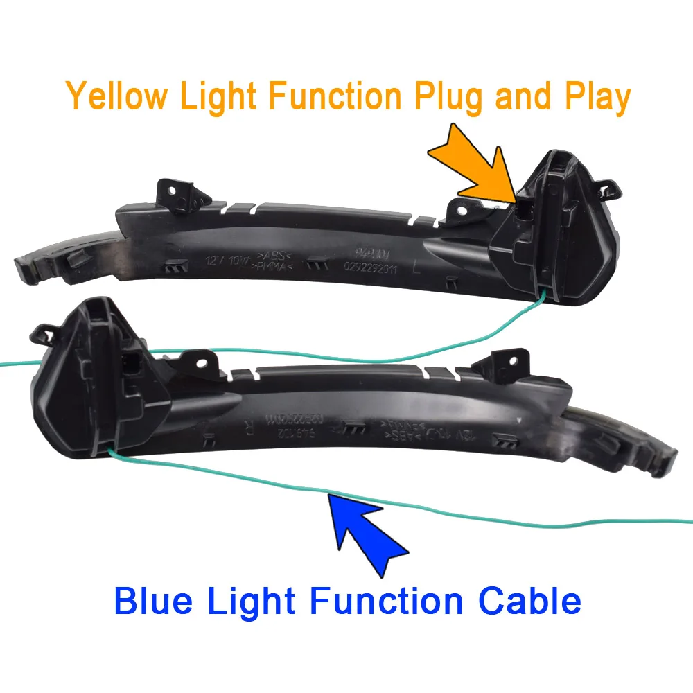 車のダイナミックターンシグナルライト,ミラー,audi a6,rs6,4g,c7,7.5, 2012-2018,青-黄色