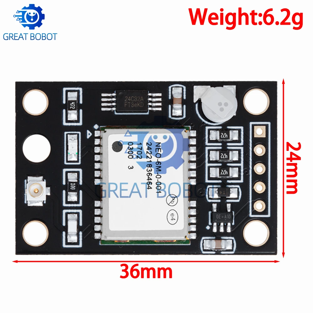 GY-NEO6MV2 NEO-6M High Sensitivity GPS Module with Antenna