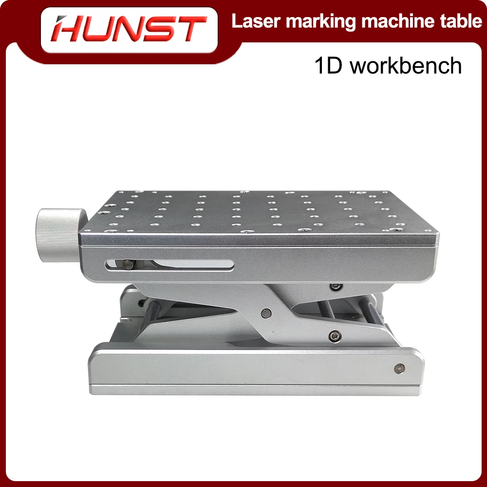 HUNST Desktop Portable Table 1D Mobile Table 210x150x75mm for Manual Lifting Platform for Laser Marking Machine