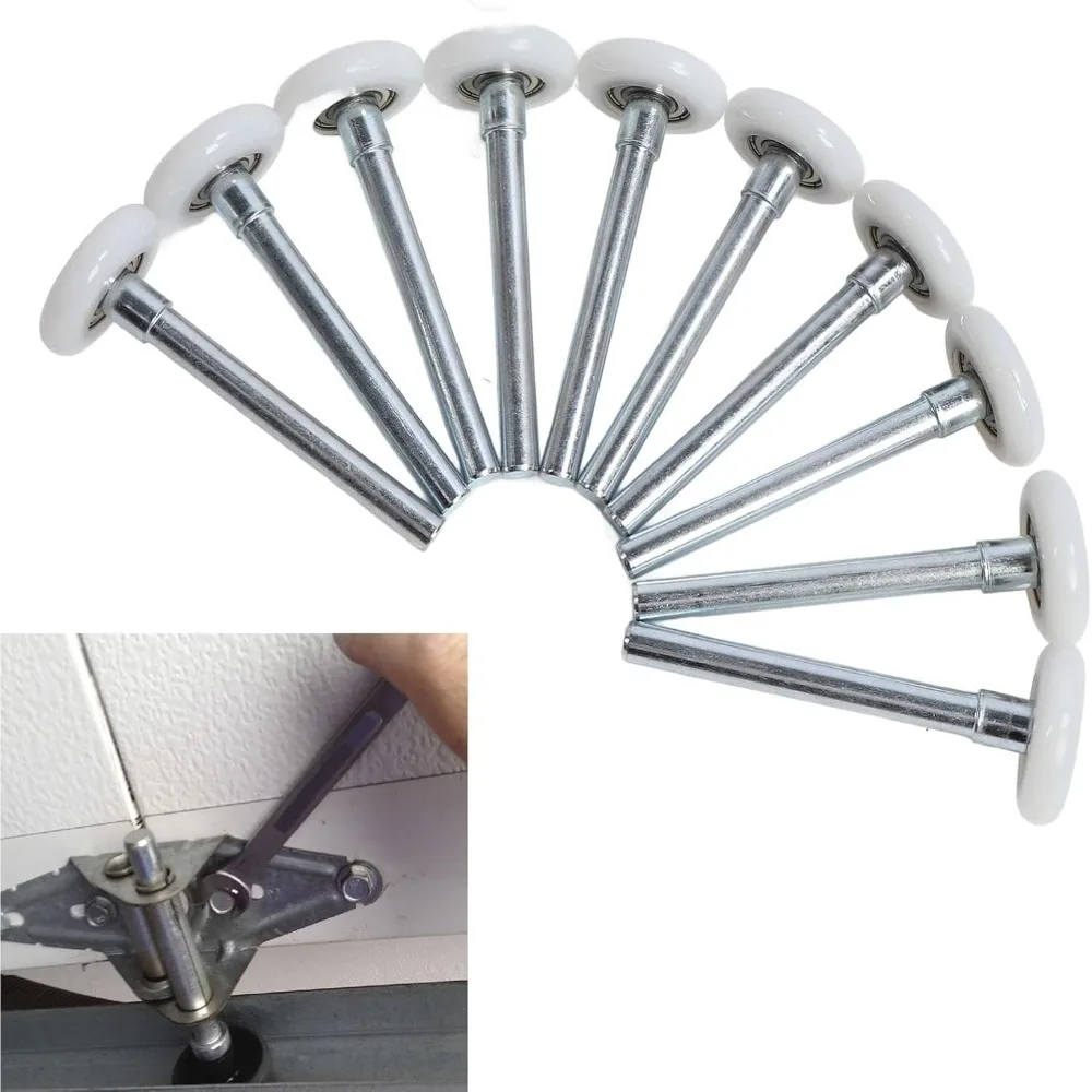 10 pcs set Stainless Steel Nylon Garage Door Rollers Low Noise Double Seal Precision Ball Bearings Garage Track Rollers