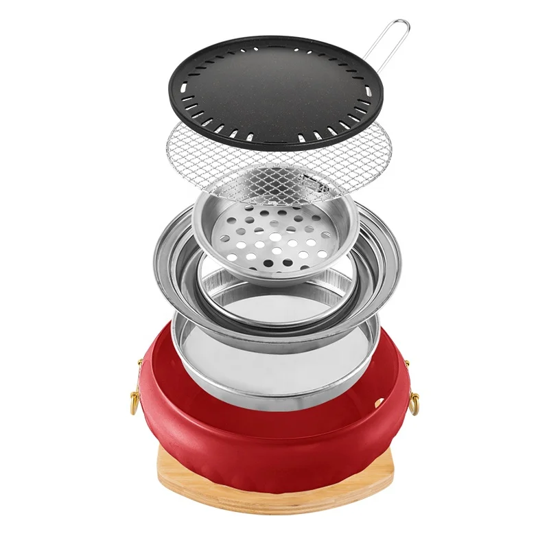 

XIEHENG Outdoor Kitchen Grill Charcoal Camping Stove BBQ Charcoal Grill Portable Multi-function Grill