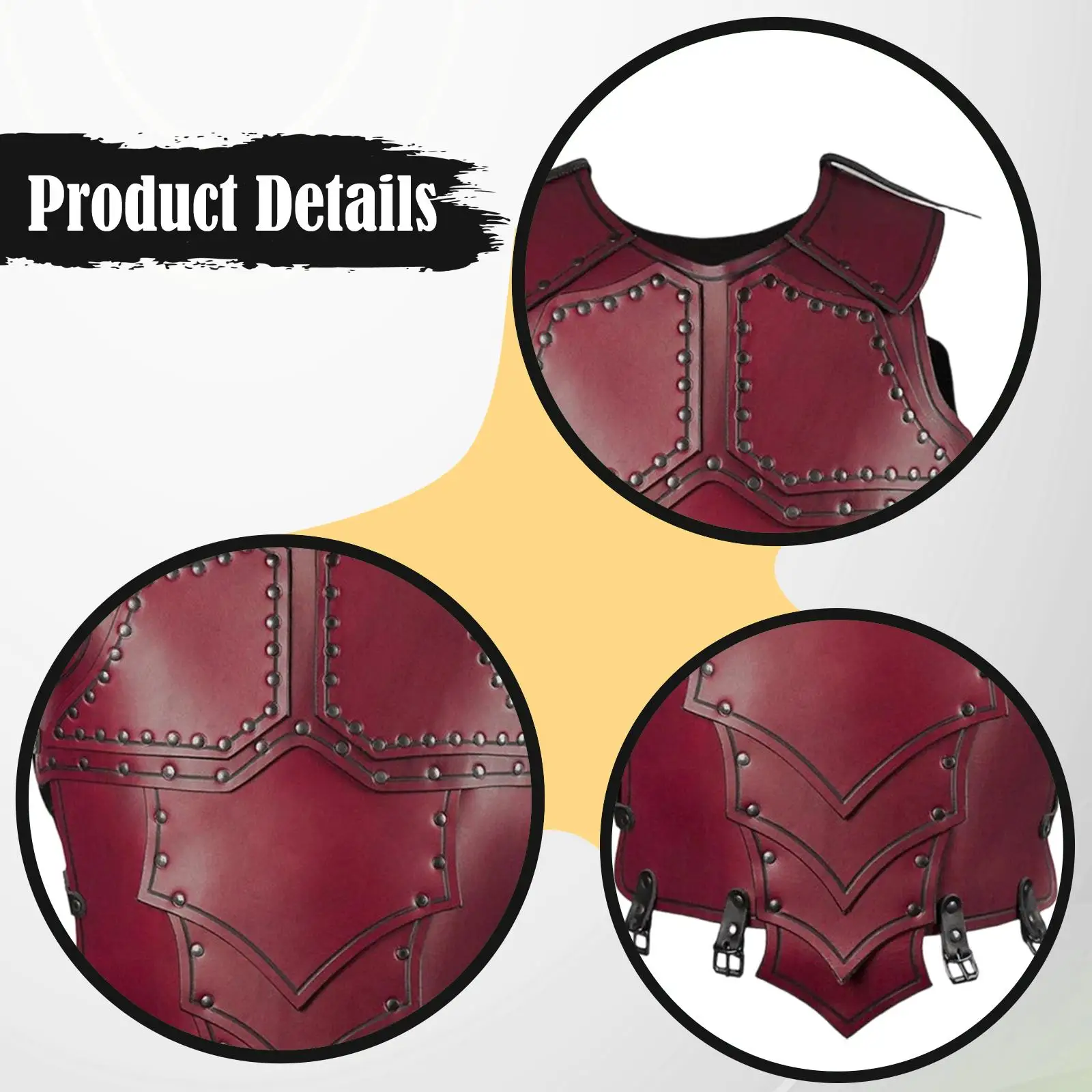 

Средневековый рыцарский нагрудник из искусственной кожи с заклепками, регулируемый, для косплея, сценических выступлений, Хэллоуина, ролевых игр, мужской