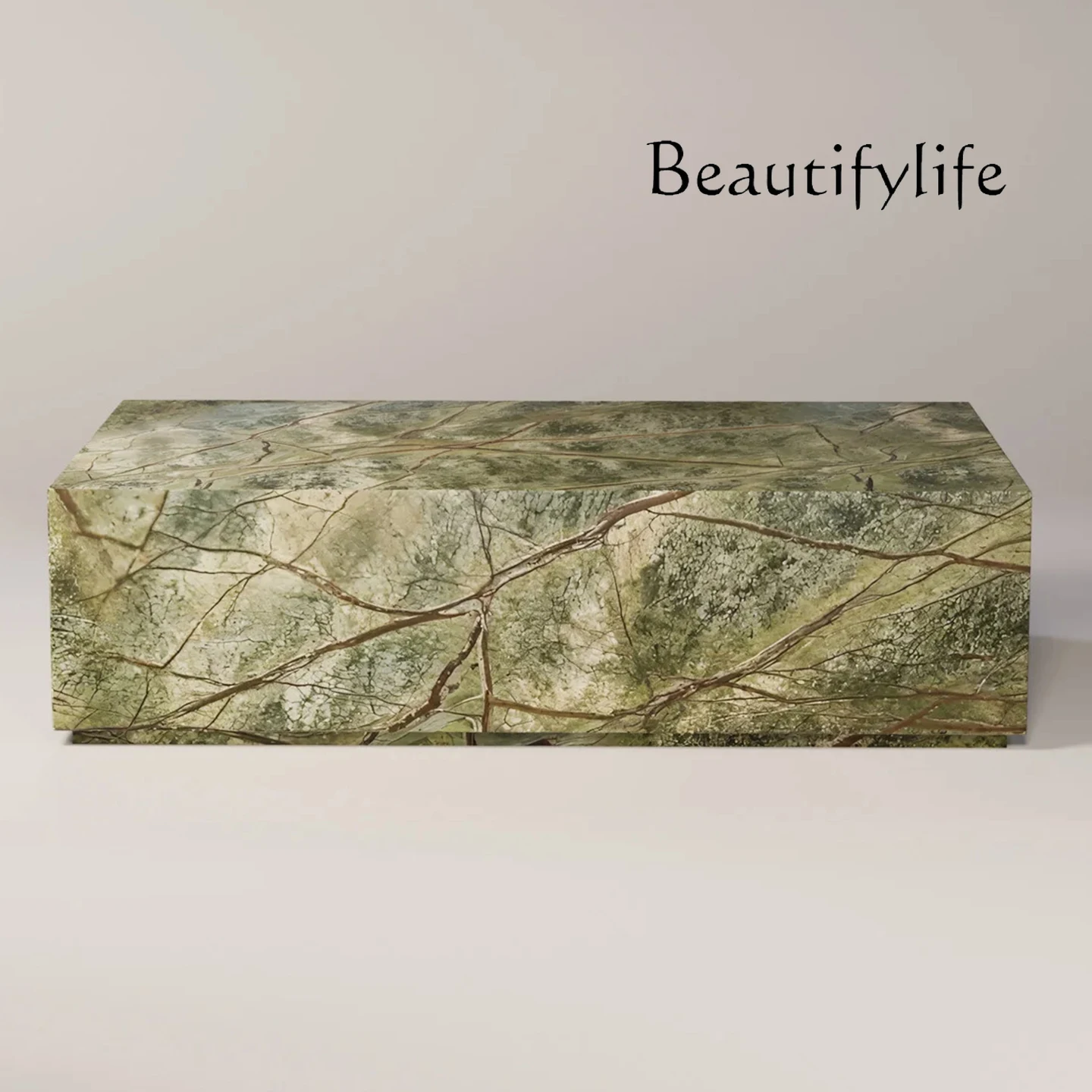 

Italian light luxury natural marble coffee table Nordic minimalist design high-end home living room cave stone