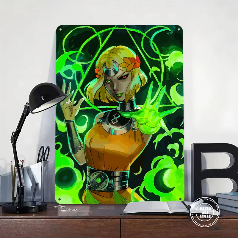 Hades Game Character Digital Art Printed Poster Customized Wall Art Retro Vintage Metal Tin Signs for Gamer Office Decor Home