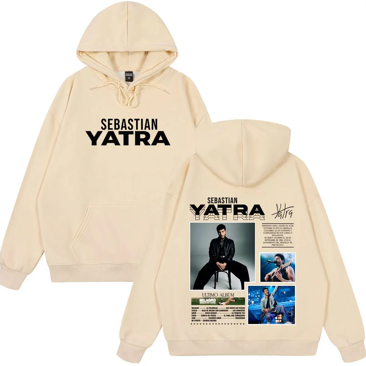 Sudadera con Capucha Estampada del Cantante SEBASTIAN YATRA, Gira del Álbum Entre Tanta Gente 2026, Sudadera de Moda para Hombre y Mujer, Sudadera Informal de Alta Calidad