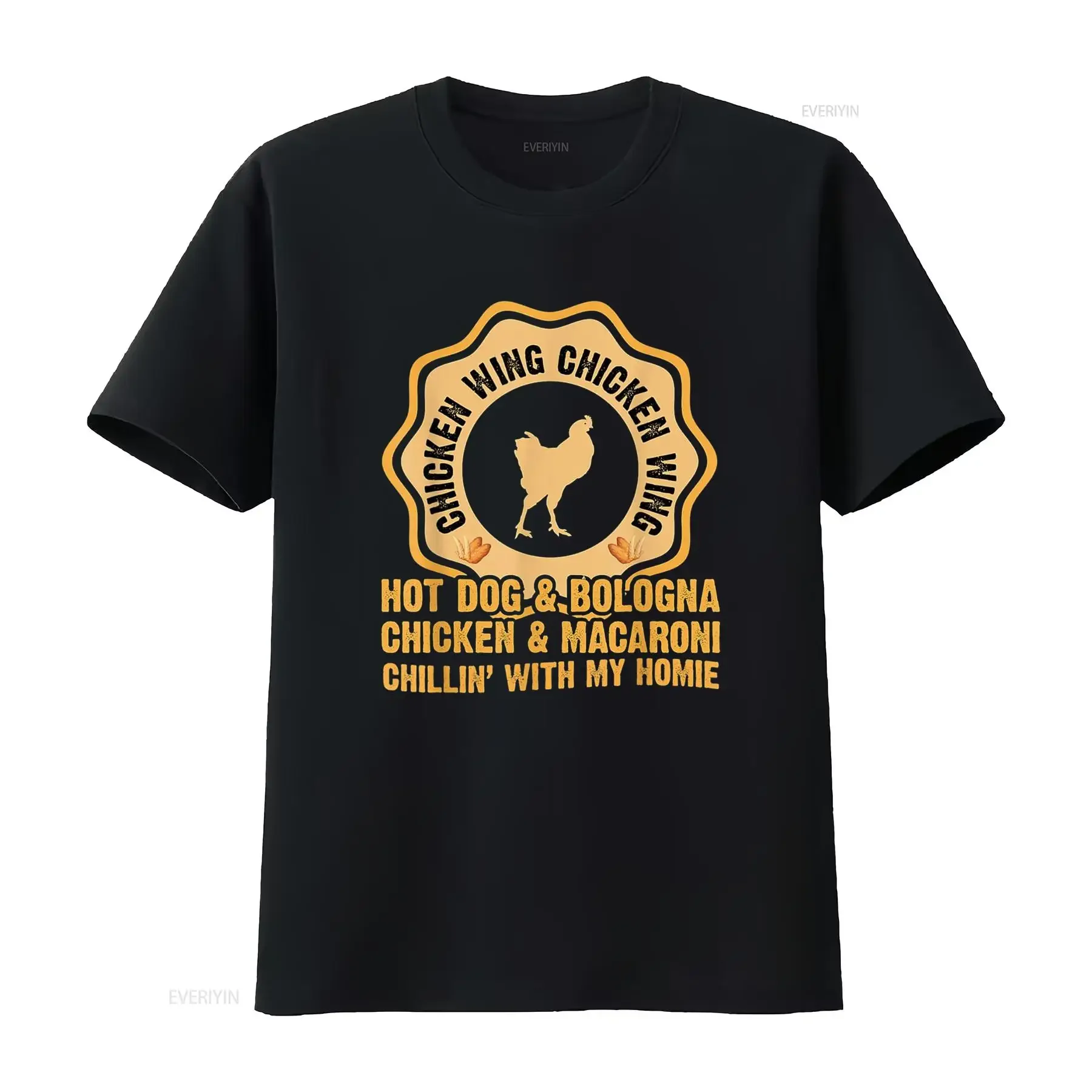 Viral Chicken Wing Hot Dog Bolonia Canción lírica Camiseta vintage Lavado gráfico Transpirable Unisex Suave Casual