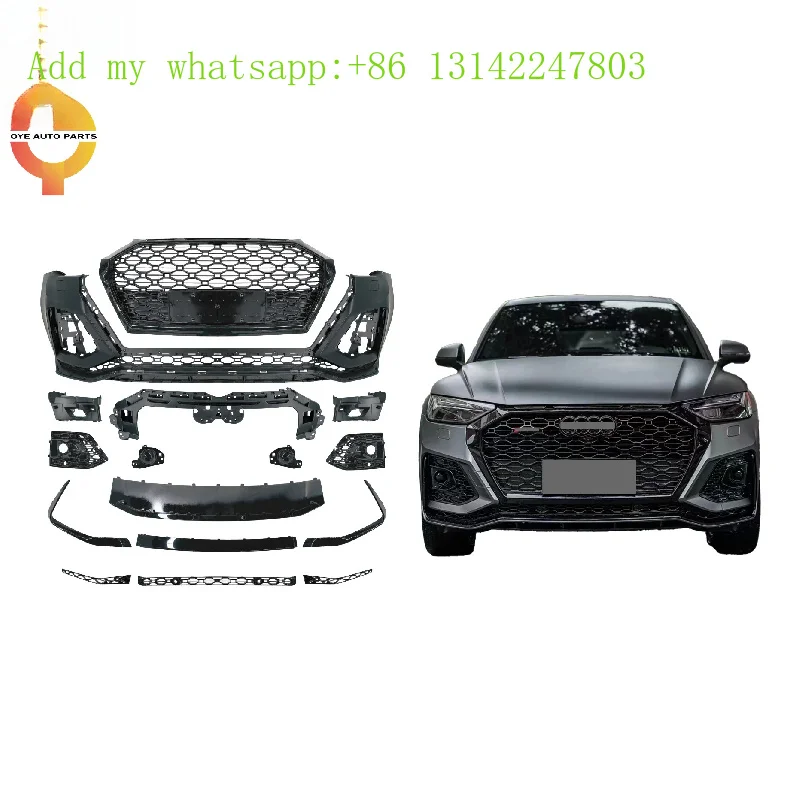

Body Kits 2018-2021 S Q5 SQ8 Car Upgrade RSQ8 Style Front Rear BumperNew Plastic Front Lip