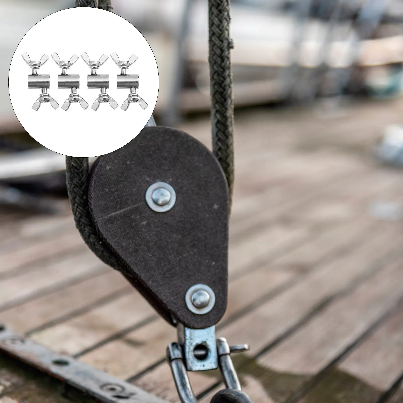 

4Pcs Stainless Steel Wire Rope Clamp Cable Clip Screw Type for 6Mm Steel Rope Sun Sail Hanging Rigging Marine Industrial Use