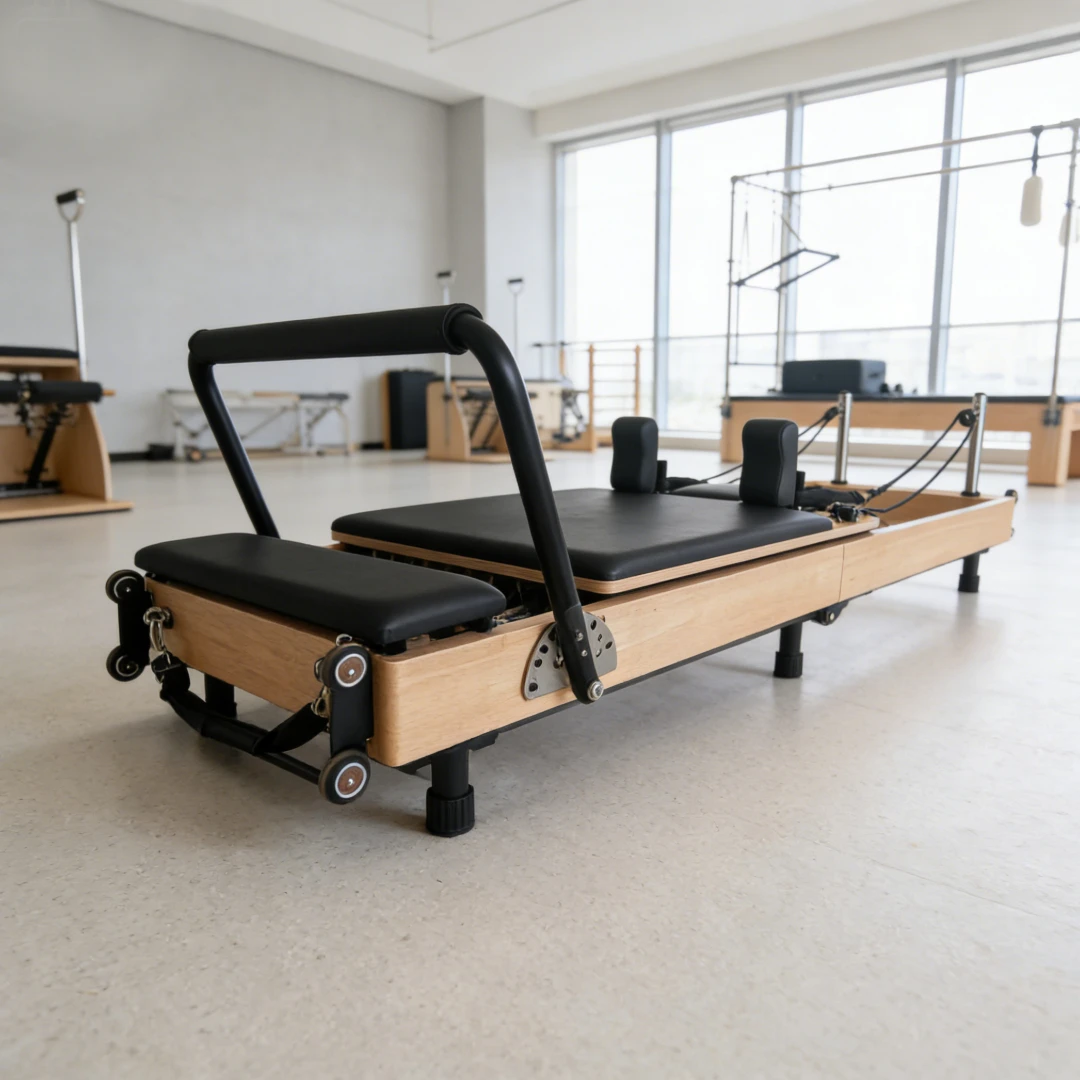 Yoga Fitness At Home - Solid Oak Foldable Pilates Reformer with