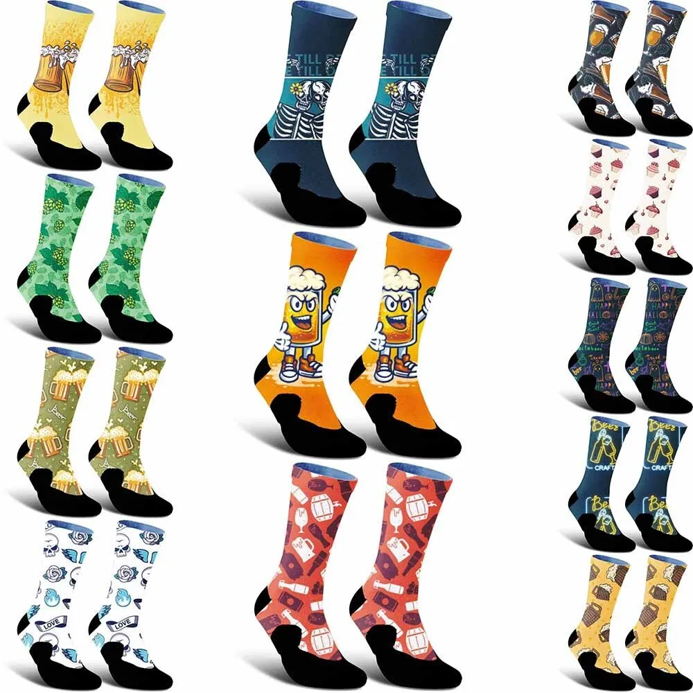 

Пивные бафы, принимаются их! Наш велосипедный носок, фунт разнообразного пива - тематические узоры, от милых кружек до винтажных бочек.