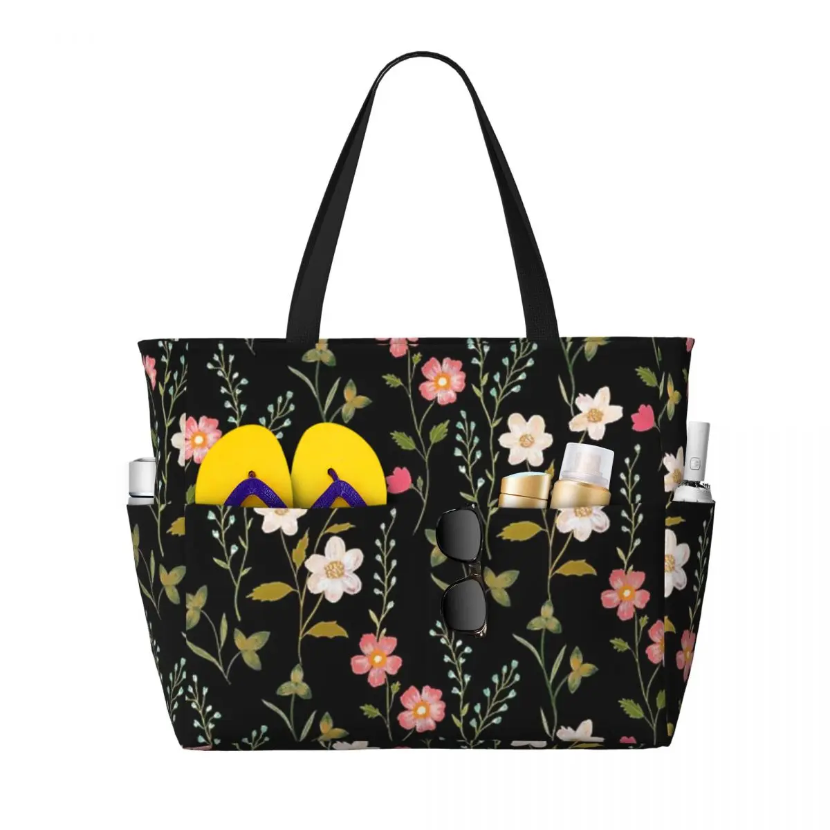 Botanical Study Large travel bagWaterproof Tote Beach Bag Large Capacity Travel Shopping bags