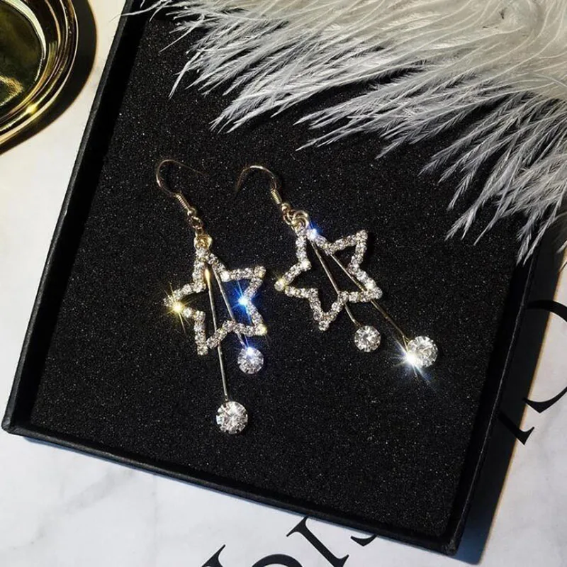 New Star Pendants Hanging Earrings Hiphop Personality Women\'s Drop Earrings for Girls korean earrings boucle oreille femme